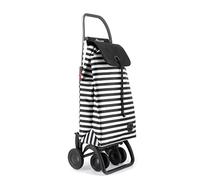 ROLSER I-Max Marina 4 Wheel 2 Swivelling Foldable Shopping Trolley - Black and White