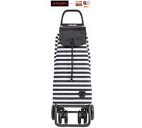 ROLSER I-Max Marina 4 Wheel 2 Swivelling Foldable Shopping Trolley - Black and White