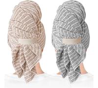 ROLSHOL 2 Packs Large Microfiber Hair Towels for Women, Super Absorbent & Quick Dry Hair Towel Wrap for Curly Hair Long & Short Hair- Anti-Frizz Hair Turbans for Wet Hair - 27.5''*39.4