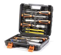 10pc Wood Chisel Set & Sharpening Stone Honing Guide Pencils Carpentry