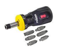Rolson 11209 12-Inch Stubby Ratchet Set - Black