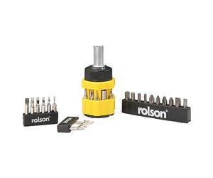 Rolson 28399 33Pc Stubby Ratchet Screwdriver Set