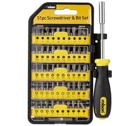 Rolson 51pc Screwdriver & Bit Set - Chrome Vanadium Steel, Stainless Steel Tweezers