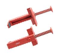 Rolson 2Pcs Brick Liners Clamps Runner Wire Drawer Brick Line Runner Bricklaying Trowel Tool Fixer Brick Clamps for Building Construction Fixture for Brickwork Wire Puller, Red Straight lines, Builder