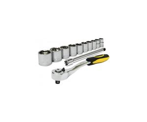 Rolson 3/8" Ratchet Handle & Sockets 12pcs Set - Size: 10-24mm 38652