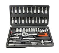 Rolson 38664 46 Pc 1/4" Dr Metric CRV Socket & Bit Set