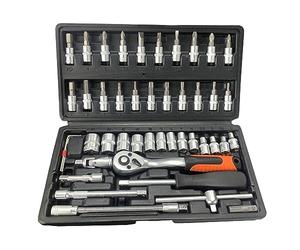 Rolson 38664 46 Pc 1/4" Dr Metric CRV Socket & Bit Set