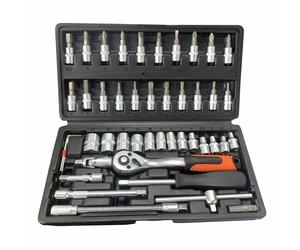 Rolson 46 Piece 1/4 Inch Dr. Metric CrV Socket and Bit Set