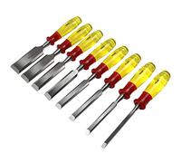 Rolson 56180 Wood Chisel Set with Clear Handle, Transparent, 8pc