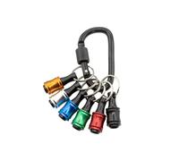 Rolson 6 Piece 30316 ¼" Hex Shank Screwdriver Bit Holder & Locking Carabiner