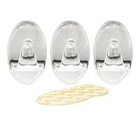Rolson 61318 3Pc Transparent Removable Adhesive Hook, Black