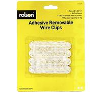 Rolson 61338 12 pc 22 x 28 mm Large Removable Adhesive Wire Clips