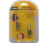 Rolson 66488 Brass Combination Padlock (2 Pieces)