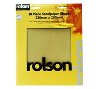 Rolson Sandpaper Sheets (10 Piece) : Size 230 X 280mm Mixed Grade Pack 24509