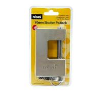 Rolson Shutter Padlock: Heavy Duty 90mm Solid Iron Bodied with 4 keys 66489