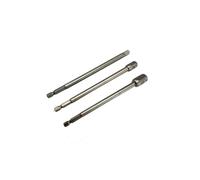 Rolson Socket adaptor set - converts 1/4" hex shank to 1/4",3/8" and 1/2" square socket drivers and extends to 150mm long 30409