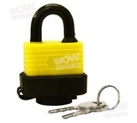 Rolson Weatherproof Padlock with 2 Pieces Key 30mm Black/Yellow (Pack of 2) (2)