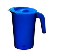 Roltex 1L Frosted Blue Jug and Blue Lid Reusable Polycarbonate Plastic Virtually Unbreakable