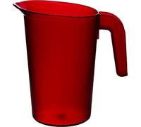 Roltex 1L Frosted Jug Drinks Pitcher Reusable Polycarbonate Plastic Virtually Unbreakable (Red)