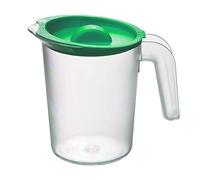 Roltex Small 500ml Plastic Frosted Clear Jug and Green Lid Reusable Virtually Unbreakable Fridge Bath Jug