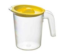 Roltex Small 500ml Plastic Frosted Clear Jug and Yellow Lid Reusable Virtually Unbreakable Fridge Bath Jug