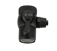 ROLYA Kitchen Sink Tap Water Filter Faucet Diverter Valve for Push on 3/8 inch Tubing Replacement Part Adapter with M22 X M24 Connector (Fits 3/8" OD Tubing(Single Barb), Black)