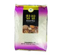 ROM AMERICA Sweet Sticky Glutinous Short Grain White Rice for Asian Cooking and Desserts - Thai Mango Sticky Rice, Sweets, Pudding, Tteok Rice Cake, Mochi, Coconut Rice - 찹쌀 - 4 Pound (Pack of 1)