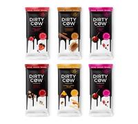 Rom-Com Mix | Six Bars of Dirty Cow Chocolate |Dairy Free Plant Based and Vegan |Contains: Netflix And Chill, Honey Come Home, 2 Cherry Pop, Hail Mary Berry, Cinnamon Churros