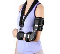 ROM Hinged Elbow Brace with Shoulder Sling, Post-Op Rehabilitation Arm Splint for Ligament Repairs, Fractures and Recovery, Adjustable Flexion and Extension(Left)