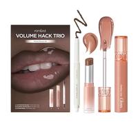 rom&nd VOLUME HACK TRIO (MOCHA MOUSSE SET) | Lip Kit | 3 Step Plumping Combo Set | Hydrated, Glossy & Fuller Looking Lips, Viral K Beauty Trio | Mocha Mousse Set