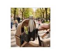 Roma 2in1 Pram Cup Holder with Phone Holder Universal Stroller Wheel