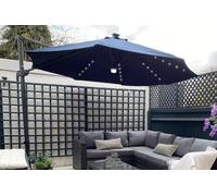 Roma 3M Solar LED Cantilever Parasol Furniture Maxi Dark Blue One Size