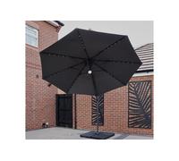 Roma 3M Solar LED Cantilever Parasol Furniture Maxi Grey One Size