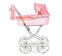 Roma Annie Spanish Style Dolls Pram with Adjustable Handle, Suitable for 3-16 Years, Includes Bag, Magnetic Hood Rosettes, Hood Nets, Optional Accessories, Shopping Tray, Dolls up to 55cm