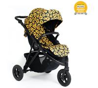 Roma Atlas - Sunflower 3-Wheeled Baby Stroller with Magnetic Harness and Rain Cover - Lightweight, Stylish & Practical
