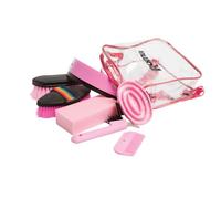 Roma backpack, 7 pieces toiletries, pink
