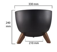 ROMA Black Round Plant Bowl with Legs 3 Sizes Decorative Flower Pot with Insert