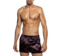 Roma Black Satin Heart Boxers - Small - Black Black
