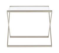 Roma Clear Glass and Nickel Finish Side Table