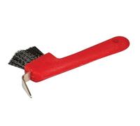 Roma Deluxe Hoof Pick With Brush - Red