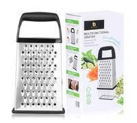 Roma Dina Rotary Cheese Grater with Container - Premium Kitchen Essential for Coarse, Medium, Fine Grating, Zesting & Slicing - Multi-Function Cheese Shredder, Vegetable Chopper & More