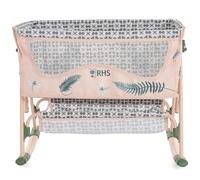 Roma Dolls Bedside Crib - Foldable Kids Toys with Cute Aesthetic, Adjustable Heights, Storage Basket - Baby Doll Rocking or Stationary Crib for Dolls up to 45cm, Ages 3 (Fern)