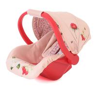 Roma RHS Flora Dolls Car Seat, Berry Red and Cream, Recycled Fabrics, Royal Horticultural Society Collection