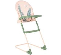 Roma RHS Dolls High Chair- Fern Green Print, Foldable Baby Doll High Chair with Tray, Fits 28-42cm Dolls, Eco-Friendly Recycled Fabric, Metal Frame, Ideal, Doll Feeding Set