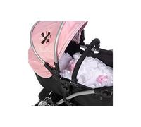 Roma Dolls Pram 2 Piece Bedding Set - White and Pink Rose White
