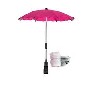Roma Dolls Pram Accessory Pack -Raincover, Insect Net, Parasol, Red, Pink or Cream, Universal fit for 99% of dolls prams (Pink)