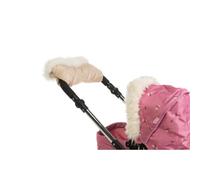 Roma Dolls Pram Fur Handmuff, Quilted Cream with Fur Trim, Universal Dolls Stroller Hand Warmer