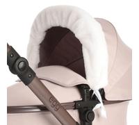 Roma Dolls Pram Hood Fur - White, Universal Fit for Dolls Prams