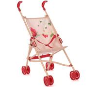 Roma RHS Umbrella Buggy- Flora Doll Pram, Ages 2+, Cream/Berry Red, Flora Model, Eco-friendly Recycled Fabric, for Dolls up to 42cm