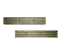 Roma Double 6x1ft (W: 6ft x H: 1ft) Modern Thick Horizontal Double Slatted Treated 2-Sided Fence Panel Full Privacy Venetian Style Garden Dividing Wall Width 1828mm x Height: 316mm